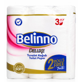 Туалетний папір Belinno Deluxe 3-шаровий, 7+2 рулони